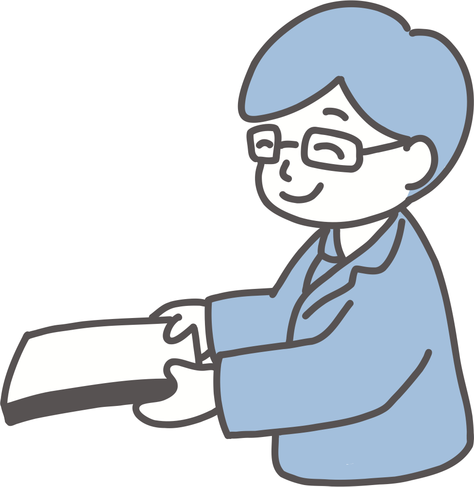 納品している社員の似顔絵イラスト